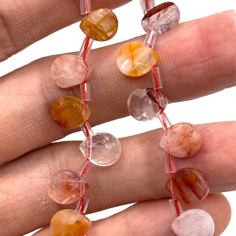 10x8mm Flat Teardrop Cut Fire Quartz