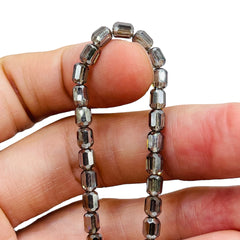 5X4mm Cylinder Glass Crystal Silver Gray