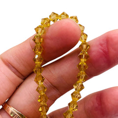 6mm Thunder Polish Glass Crystal Bicone Lime