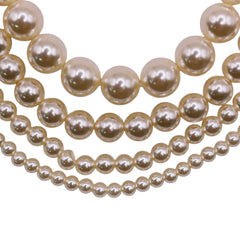 4mm Round Thunder Polish Glass Pearl Light Gold