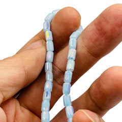 6x4mm Cylinder Glass Crystal Seaform Super AB