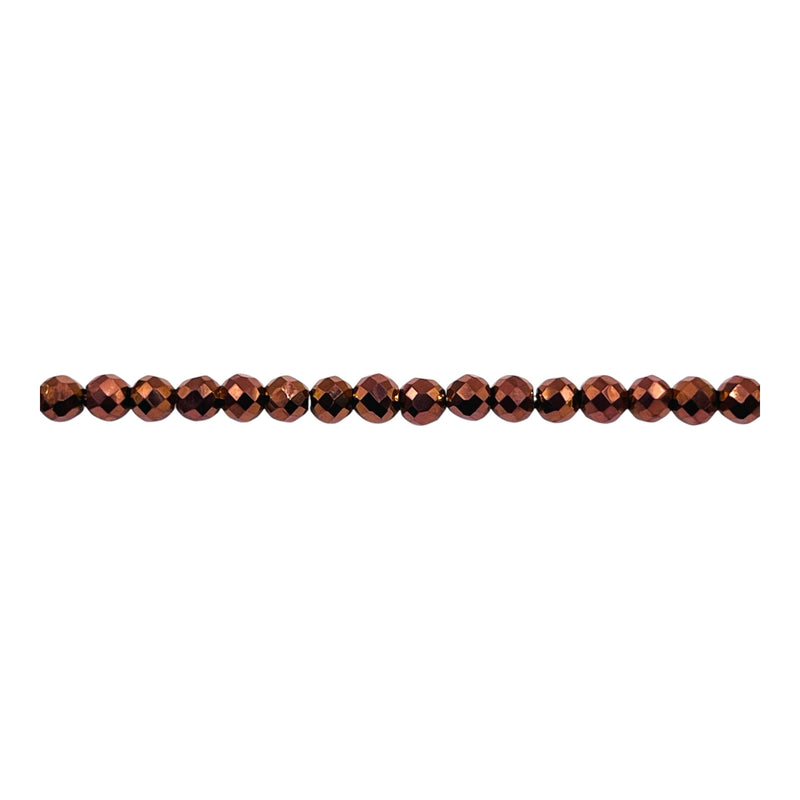 3mm Thunder Polish Glass Crystal Roundel Cut Copper