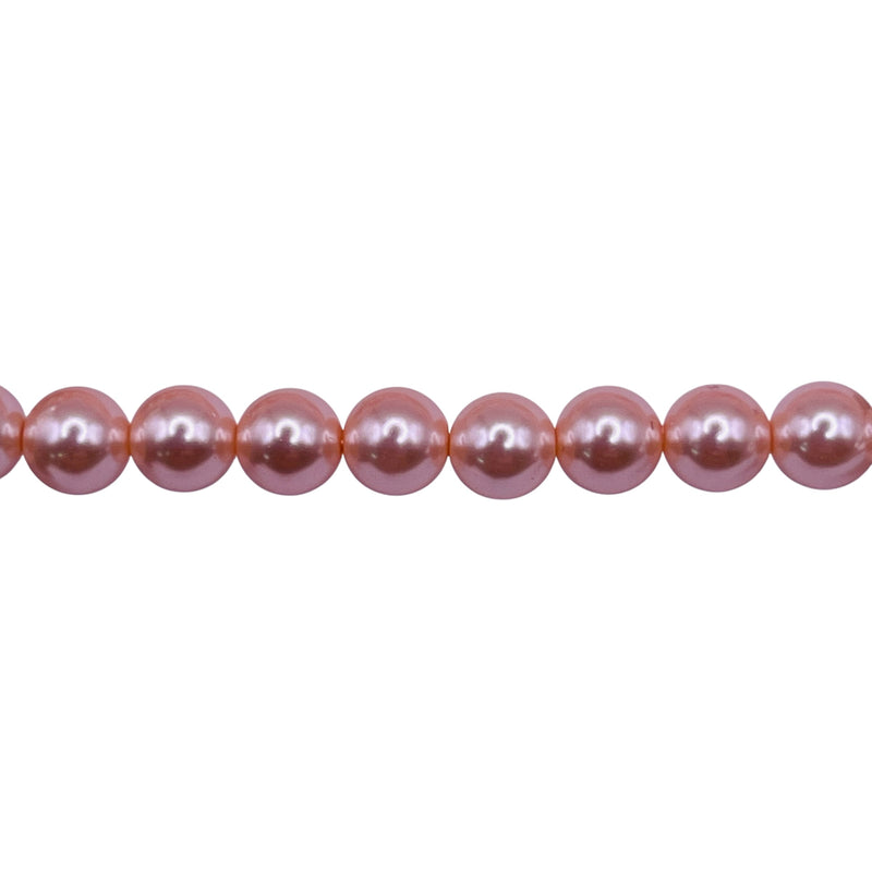 6mm Round Thunder Polish Glass Pearl Peach