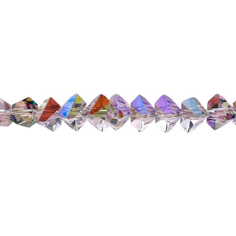 8mm Triangle Glass Crystal Magic Purple