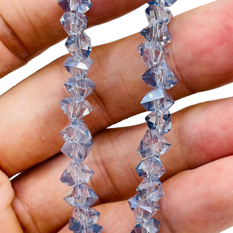 8mm Triangle Glass Crystal Gray Blue