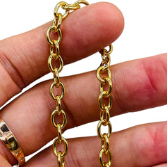 Losolo 8x6mm Stainless Steel Chain 18K Gold Plated