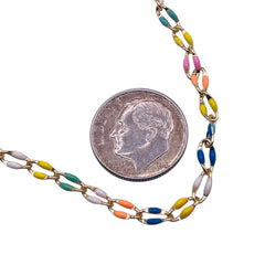 Losolo 6x4mm Stainless Steel Chain Rainbow