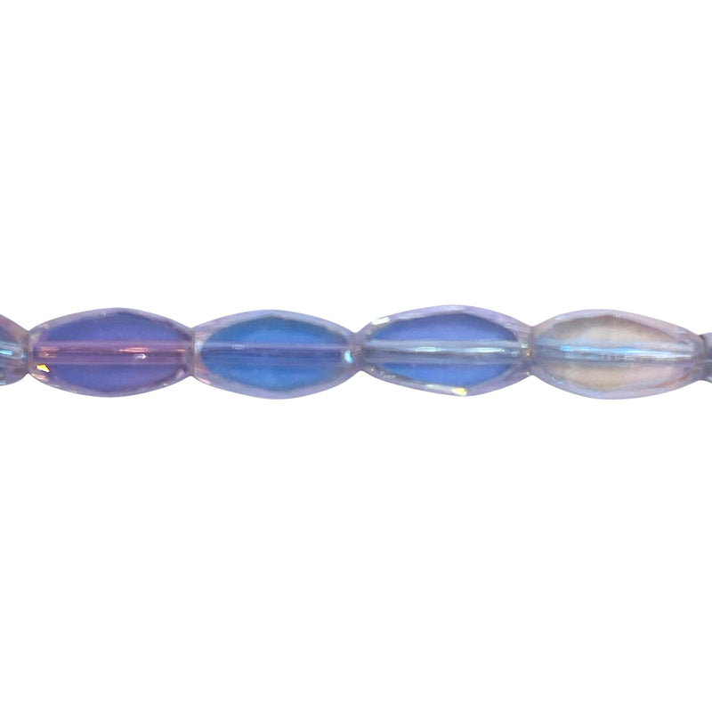 10x6mm Oval Glass Crystal Clear AB