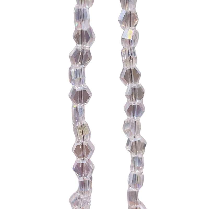 4mm Hexagon Glass Crystal Clear AB