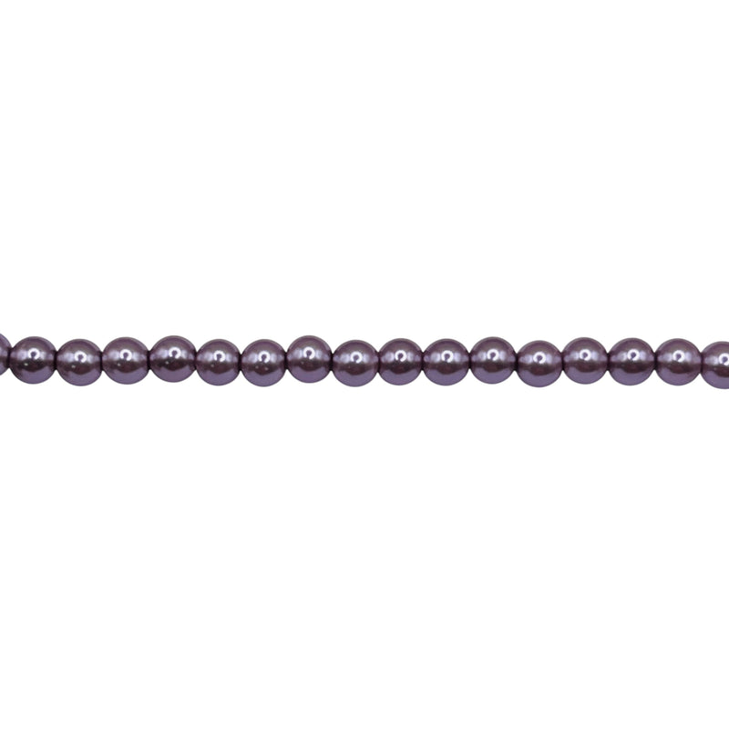 3mm Round Thunder Polish Glass Pearl Viola