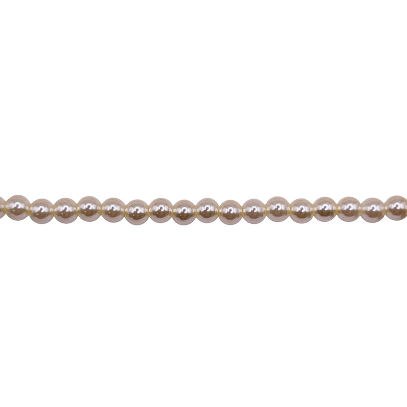 3mm Round Thunder Polish Glass Pearl Light Gold