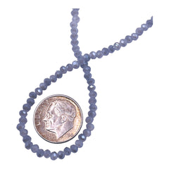 3mm Thunder Polish Glass Crystal Roundel Cut Gray Blue