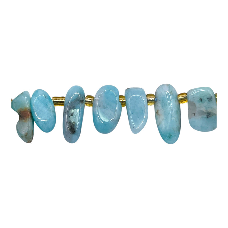 9-13mm Chips Amazonite side drilled