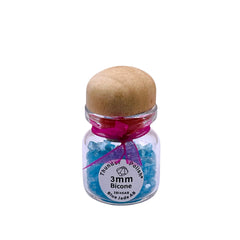 3mm Thunder Polish Glass Crystal Bicone Blue Jade AB Bottle