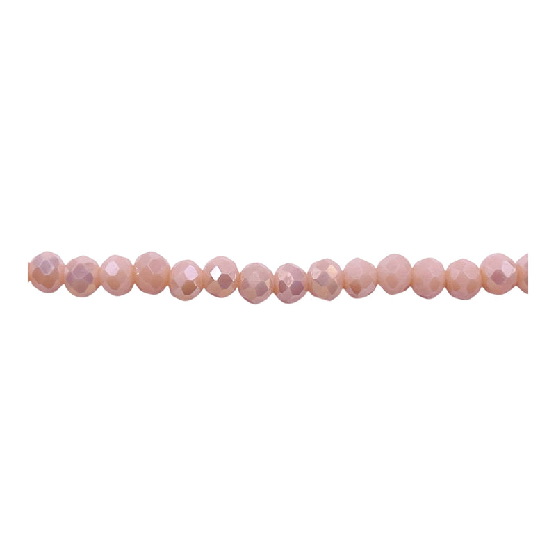 4mm Thunder Polish Glass Crystal Roundel Cut Beige Jade AB