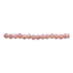 4mm Thunder Polish Glass Crystal Roundel Cut Beige Jade AB
