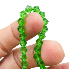 6mm Thunder Polish Glass Crystal Bicone Peridot