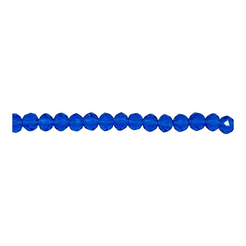 4mm Thunder Polish Glass Crystal Roundel Cut Sapphire