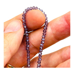 3mm Thunder Polish Glass Crystal Roundel Cut Violet AB