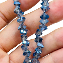 8mm Triangle Glass Crystal Magic Blue