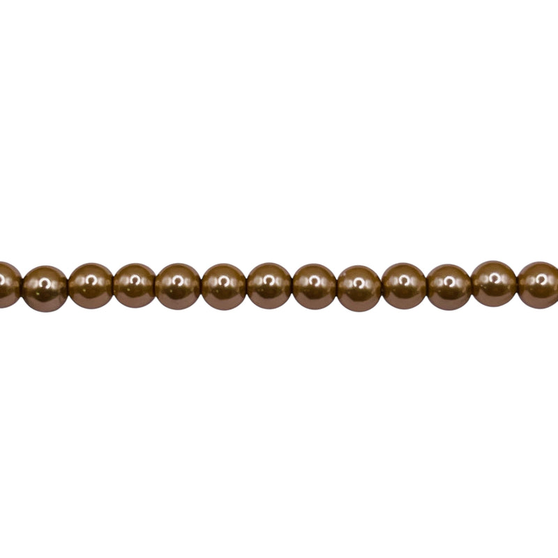 4mm Round Thunder Polish Glass Pearl Dark Gold