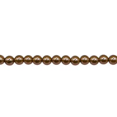 4mm Round Thunder Polish Glass Pearl Dark Gold