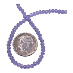 3mm Thunder Polish Glass Crystal Roundel Cut Lt. Purple AB