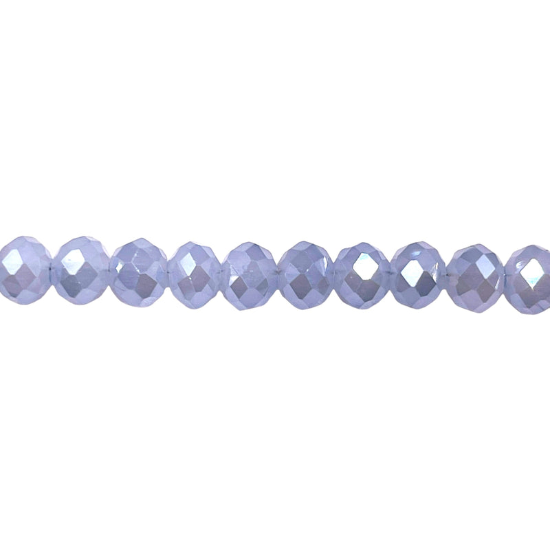 6mm Thunder Polish Glass Crystal Roundel Grey Blue