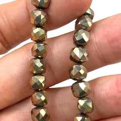 Beadorea Live: BL26 7x7mm Cube Hematite Pale Gold