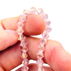 6mm Thunder Polish Glass Crystal Bicone Lt. Peach AB