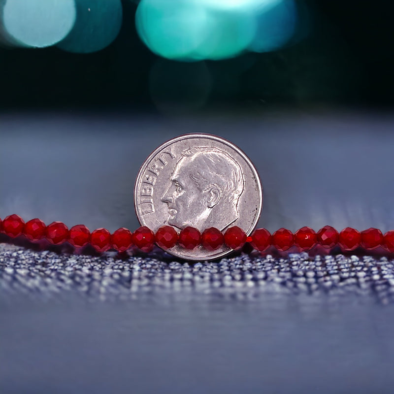 3mm Round Cut Red Agate