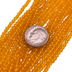 3mm Thunder Polish Round Cut Yellow Gold