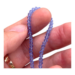 3mm Thunder Polish Glass Crystal Roundel Cut Lt Sapphire