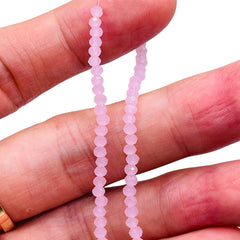 3mm Thunder Polish Glass Crystal Roundel Cut Rose Jade