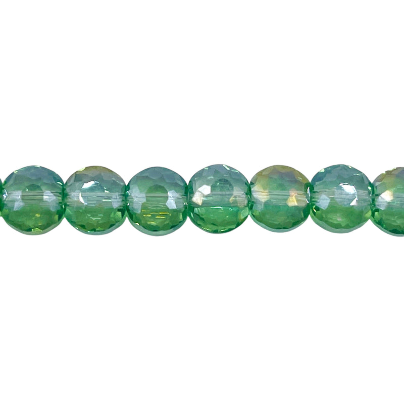 8mm Coin Glass Crystal Chrysolite AB