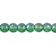 8mm Coin Glass Crystal Chrysolite AB