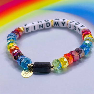 The Rainbow Joy Customized Message Bracelet