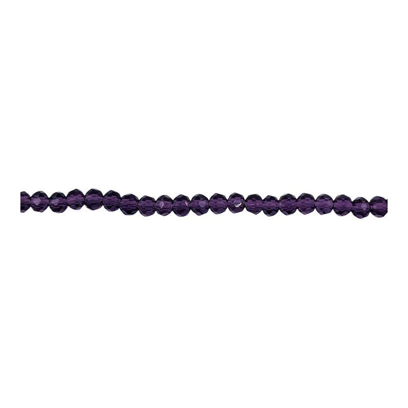 3mm Thunder Polish Glass Crystal Roundel Cut Violet