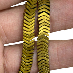 6x1mm Arrow Hematite Matt Gold