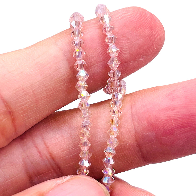 3mm Thunder Polish Glass Crystal Bicone Peach AB