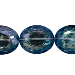 30x24mm Flat Oval Glass Crystal Magic Blue