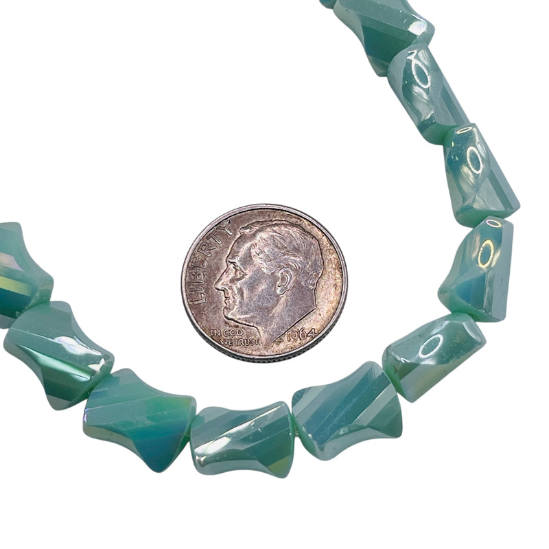 10x8mm Twisted Bow Tie Glass Crystal Seaform AB