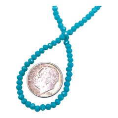 3mm Thunder Polish Glass Crystal Roundel Cut Turquoise Jade AB