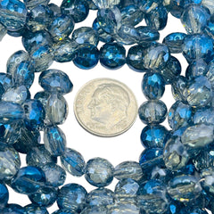 8mm Coin Glass Crystal Magic Blue