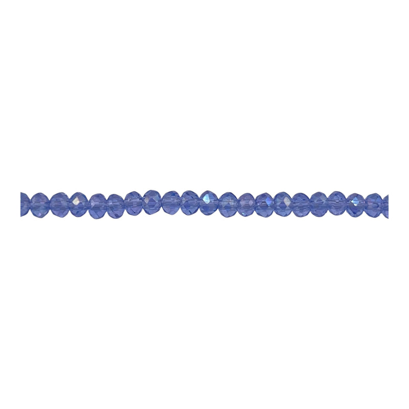 3mm Thunder Polish Glass Crystal Roundel Cut Lt. Sapphire AB
