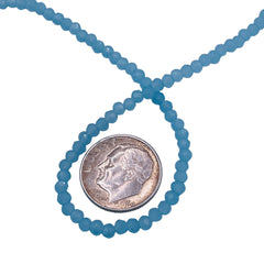 3mm Thunder Polish Glass Crystal Roundel Cut Blue Jade