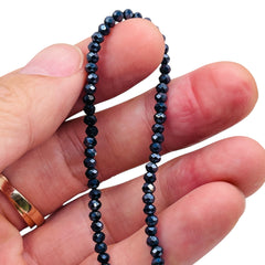 3mm Thunder Polish Glass Crystal Roundel Cut Gun Metal
