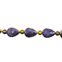 14x10mm Tear Drop Gold Edge Lavender Jade