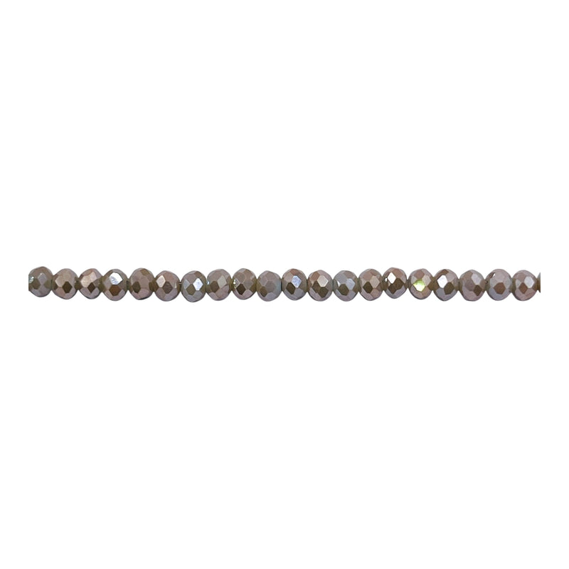 3mm Thunder Polish Glass Crystal Roundel Cut Tortilla AB
