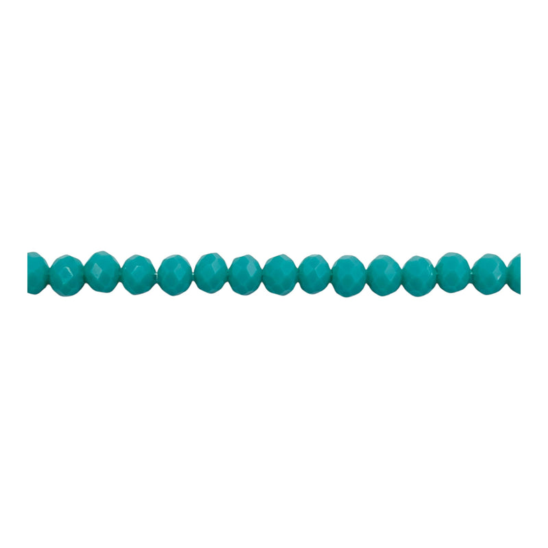 4mm Thunder Polish Glass Crystal Roundel Cut Turquoise Jade